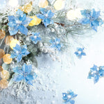 Christmas Glitter Poinsettia Faux Flowers