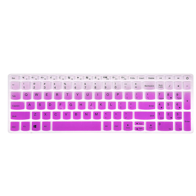 Keyboard Cover Compatible with Lenovo Yoga C940 C740 15.6, Thinkpad 15, ideaPad 130 320 330 520 330s 720s L340 S145 S340 S540 520 720s 15.6, 17.3" ideapad 320 330 L340 Laptop - Gradual Purple