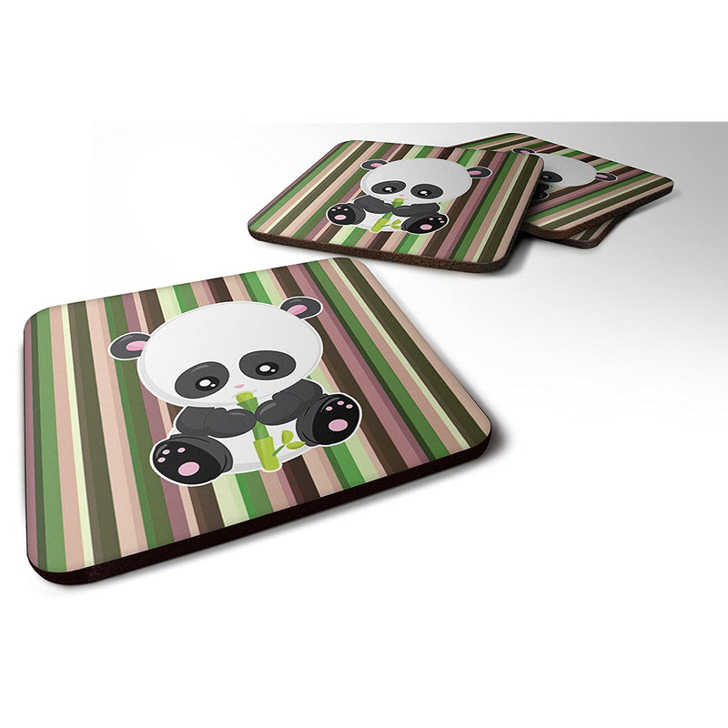 Carolines Treasures Bamboo Flute Panda Foam Coaster Set Of 4 3 5 Multicolor