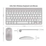 Ibod Wireless Keyboard Mouse Keyboard And Mouse Combo Usb Keyboard Keyboard And Mouse Set Ultra Slim Keyboard For Christmas Xmas Silver Keyboard Mini Keyboard For Pc Laptop Tablet Silver
