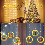 Christmas Window Ring String Lights With Ornament Toys