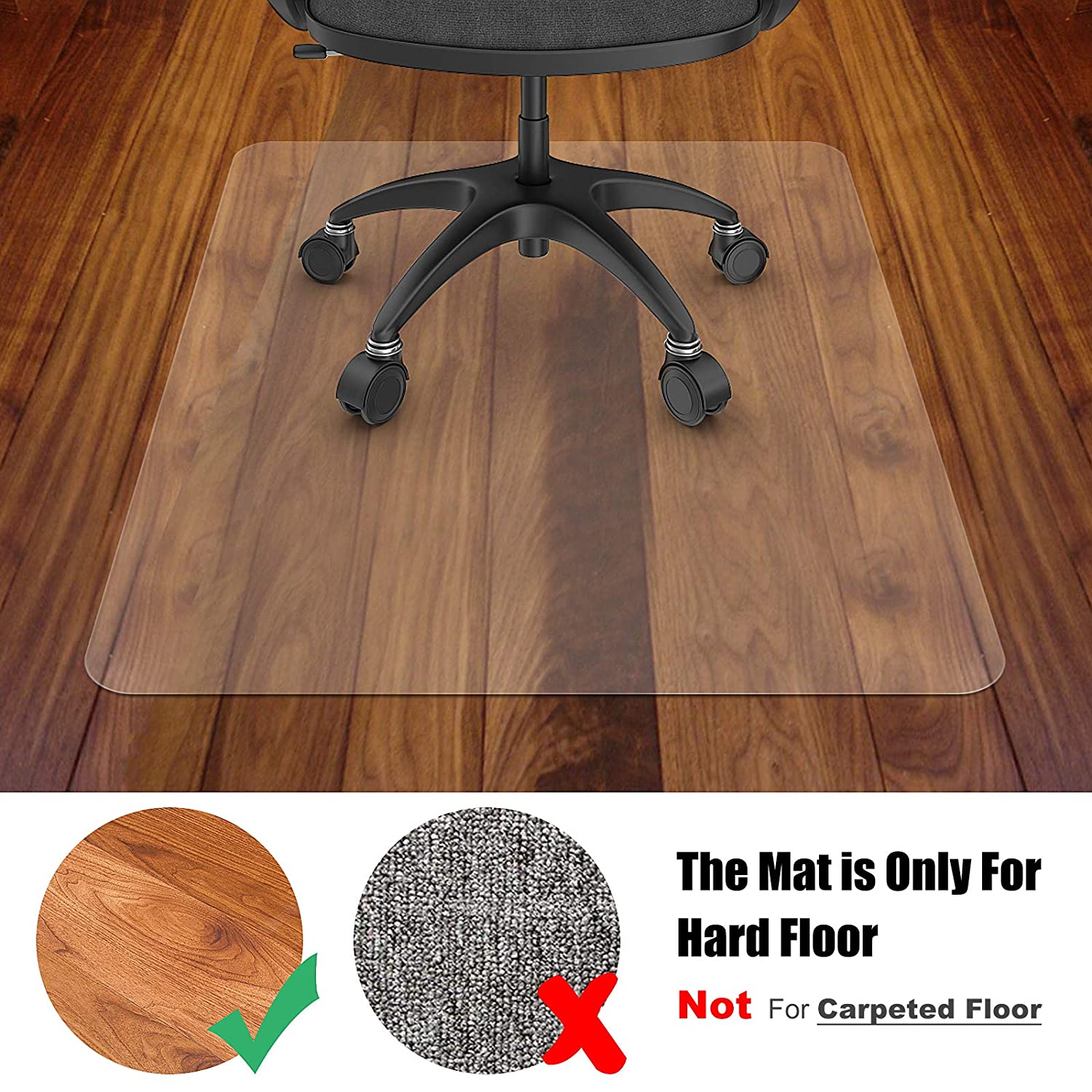 Azadx Office Chair Mat For Hardwood Floor 36 X 48, Plastic Mat For Off –  BlessMyBucket