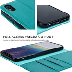 Iphone Xs Max Phone Case Folio Style Wallet Case For Iphone Xs Max Protective Real Leather Flip Cover With Credit Card Slots Cash Pocket Magnetic Closure 6 5 Inch Mint Blue