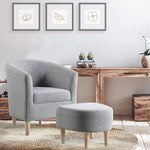 Arm Chair Linen Fabric With Single Sofa