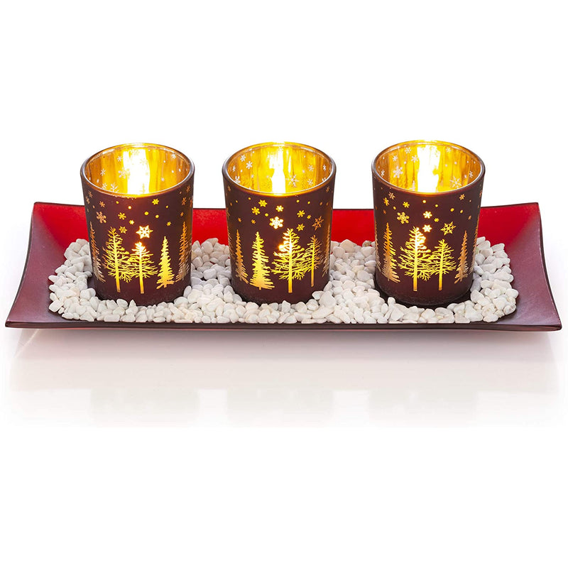 Vintage Decor Flameless Candlescape Set