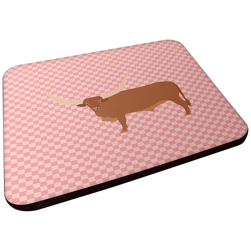 Carolines Treasures Ankole Watusu Cow Pink Check Decorative Coasters 3 5 Multicolor