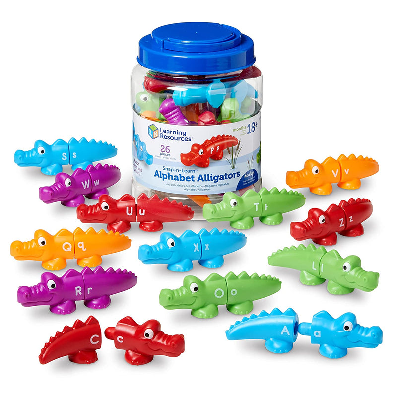 Snap N Learn Alphabet Alligators 26 Double Sided Pieces Ages 18 Months Toddler Learning Toys Alphabet Learning For Toddlers Preschool Learning Toys