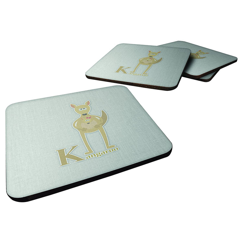 Carolines Treasures Alphabet K For Kangaroo Foam Coaster Set Of 4 3 5 Multicolor