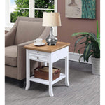 Convenience Concepts American Heritage Logan End Table With Drawer And Slide Driftwood White