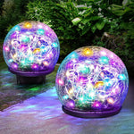 Colored Cracked Glass Solar Globe Lights