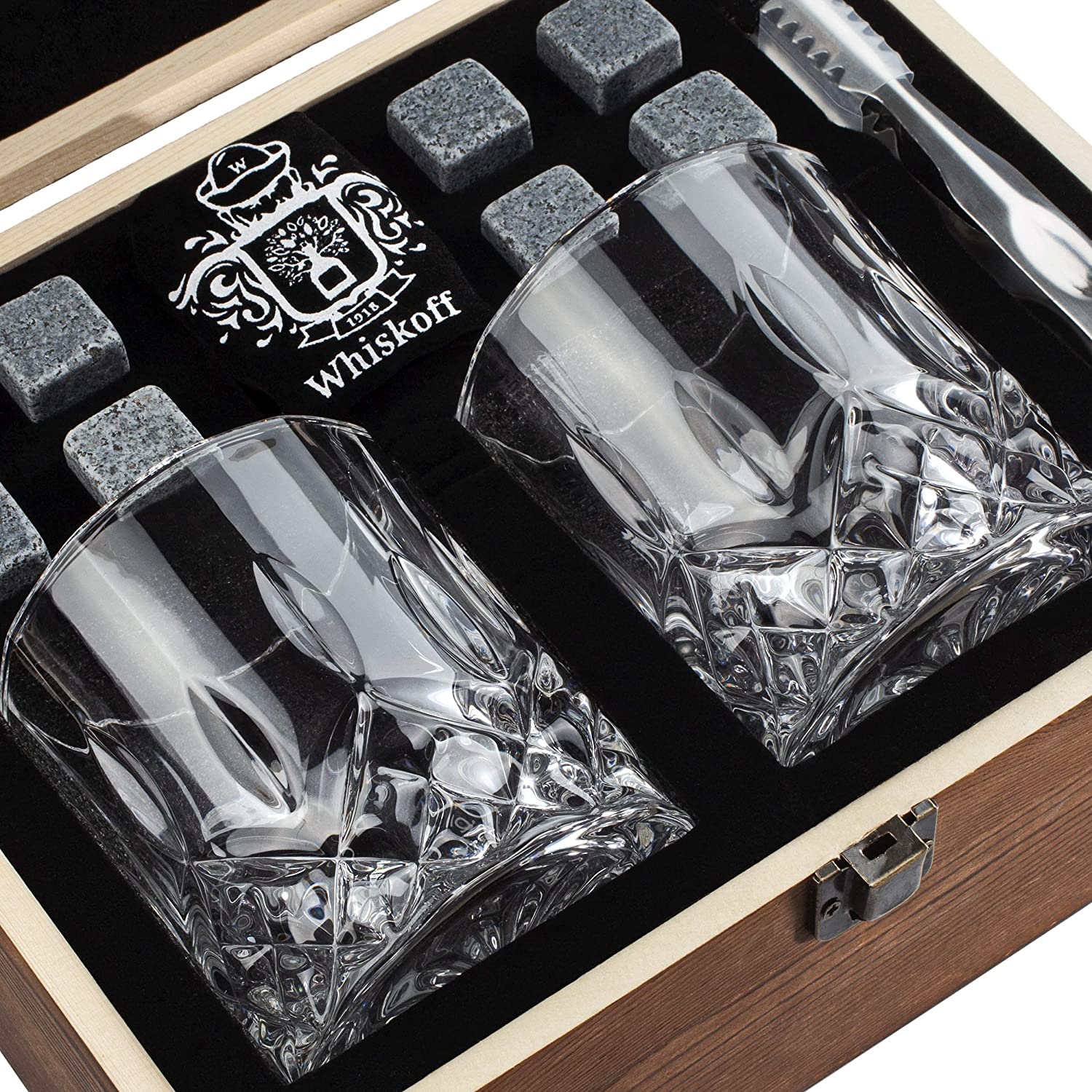 Whiskey Glass Set Of 2 - Bourbon Whiskey Stones Gift Set For Men - Inc –  BlessMyBucket