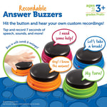 Recordable Answer Buzzers Set Of 4 Ages 3 Pre K Personalized Sound Buzzer Recordable Buttons Game Show Buzzers Perfect For Family Game And Trivia Nights Dog Buttons For Communications