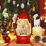 Sparkly Glitter Snow Globe Cardinal Church Lantern With Musics