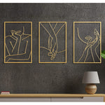 Minimalist Female Body Single Line Metal Wall Art Decor