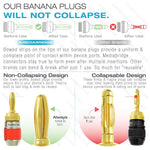Mediabridge Banana Plugs Corrosion Resistant 24K Gold Plated Connectors 2 Pair 4 Banana Plugs Part Spc Bp2 2