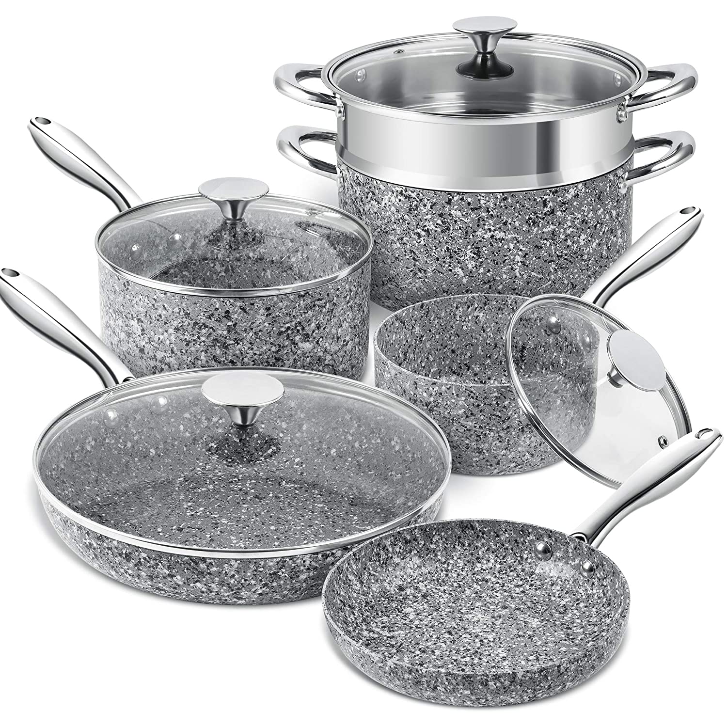 Michelangelo 3 Quart Saucepan with Lid, Ultra Nonstick Coppper Sauce Pan with Lid, Small Pot with Lid, Ceramic Nonstick
