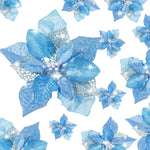 Christmas Glitter Poinsettia Faux Flowers