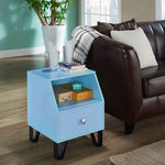 Furniture Of America Persephone Modern Wood End Table With Drawer And Shelf Sky Blue