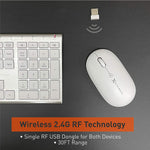 Rechargeable Wireless Keyboard And Mouse Combo For Pc Slim Keyboard With 110 Keys And Aluminum Finish And White Quiet Click Mouse Sophisticated 2 4Ghz Wireless Keyboard Mouse Combo