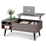 Wood Lift Top Coffee Table With Hidden Compartment And Adjustable Storage Shelf