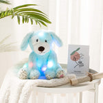 Light Up Puppy Stuffed Animal Dog Floppy Led Plush Toy Pup Night Lights Glow Pillow Birthday Gifts For Kids Toddler Girls Blue 9