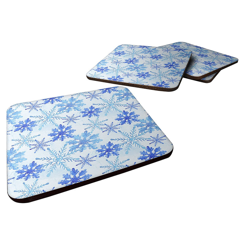 Carolines Treasures Blue Snowflakes Watercolor Decorative Coasters 3 5 Multicolor