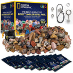 Rock Tumbler Refill 5 Pound Mix Of Rocks And Gemstones For Rock Tumblers Includes Agate Jasper Petrified Wood Gemstone And More 5 Jewelry Settings And Polishing Grit