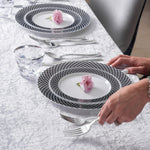 New Years Special 125 Piece Floral Fancy Plastic Plates Disposable With Set Of 25 Dinner Salad Plates 25 Spoons 25 Forks 25 Knives