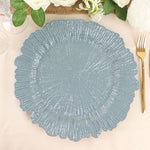 Round Reef Acrylic Plastic Charger Plates, 6 Pack