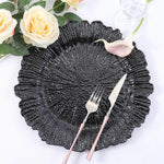 Round Reef Acrylic Plastic Charger Plates, 6 Pack