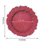 Round Reef Acrylic Plastic Charger Plates, 6 Pack