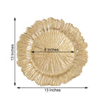 Round Reef Acrylic Plastic Charger Plates, 6 Pack