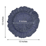 Round Reef Acrylic Plastic Charger Plates, 6 Pack