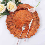Round Reef Acrylic Plastic Charger Plates, 6 Pack