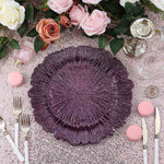 Round Reef Acrylic Plastic Charger Plates, 6 Pack