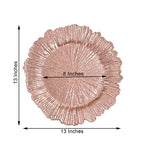 Round Reef Acrylic Plastic Charger Plates, 6 Pack