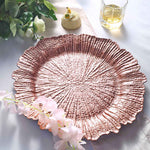 Round Reef Acrylic Plastic Charger Plates, 6 Pack