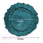 Round Reef Acrylic Plastic Charger Plates, 6 Pack