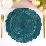 Round Reef Acrylic Plastic Charger Plates, 6 Pack