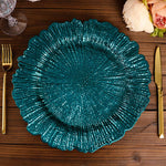 Round Reef Acrylic Plastic Charger Plates, 6 Pack
