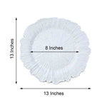 Round Reef Acrylic Plastic Charger Plates, 6 Pack