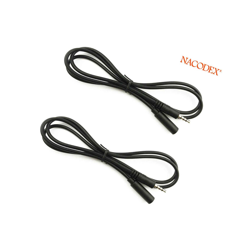2 Pack 3 5Mm 4Pole Male To Female M F Plug Stereo Audio Headphone Cable Cord