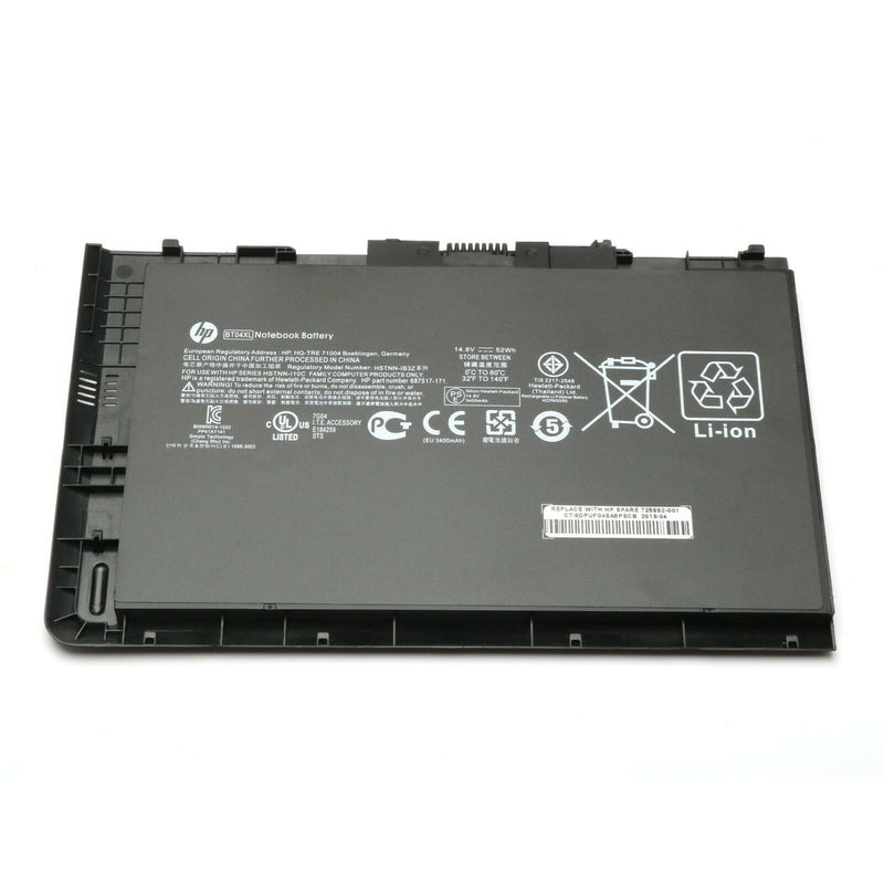 New Original BT04XL 52WH Battery For HP EliteBook Folio 9470M 9480M 687945-001