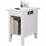 Atlantic Furniture Nantucket Charger Chair Side Table In White