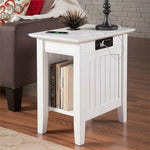 Atlantic Furniture Nantucket Charger Chair Side Table In White